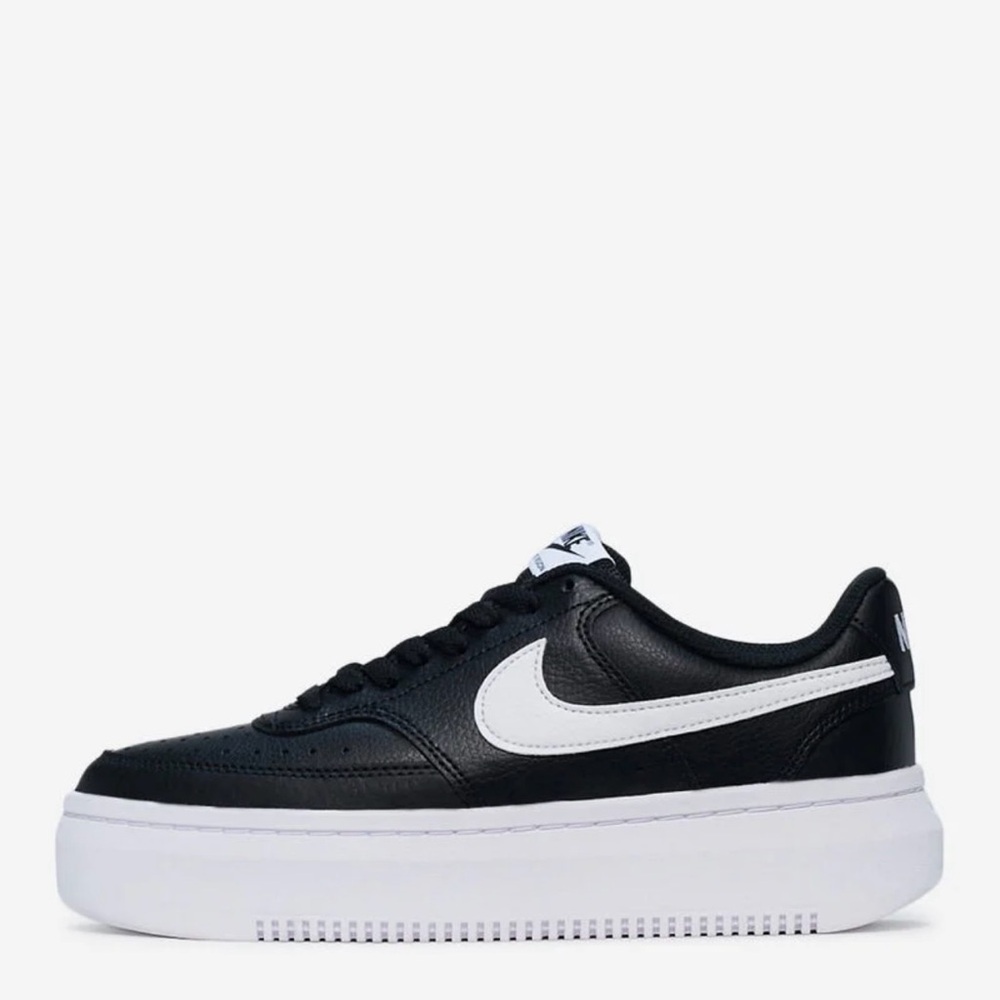 Womens Nike Court Vision ALTA Black & White Leather Platform Sneakers Size 7